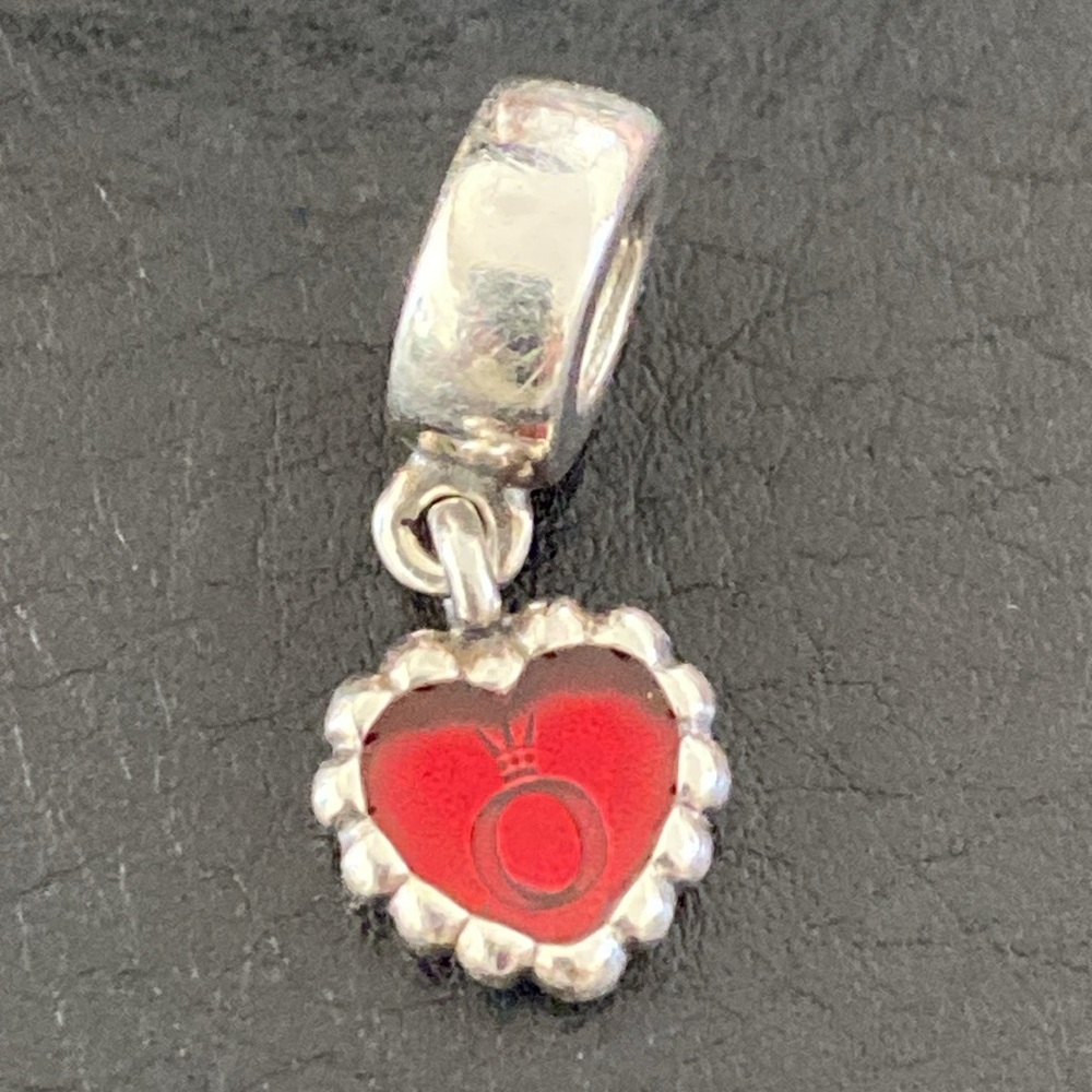 Retired Pandora red Heart charm